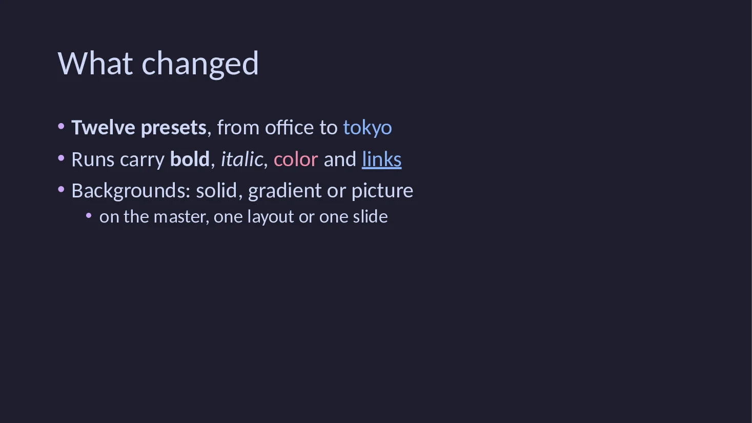 Slide 2 of the release notes deck