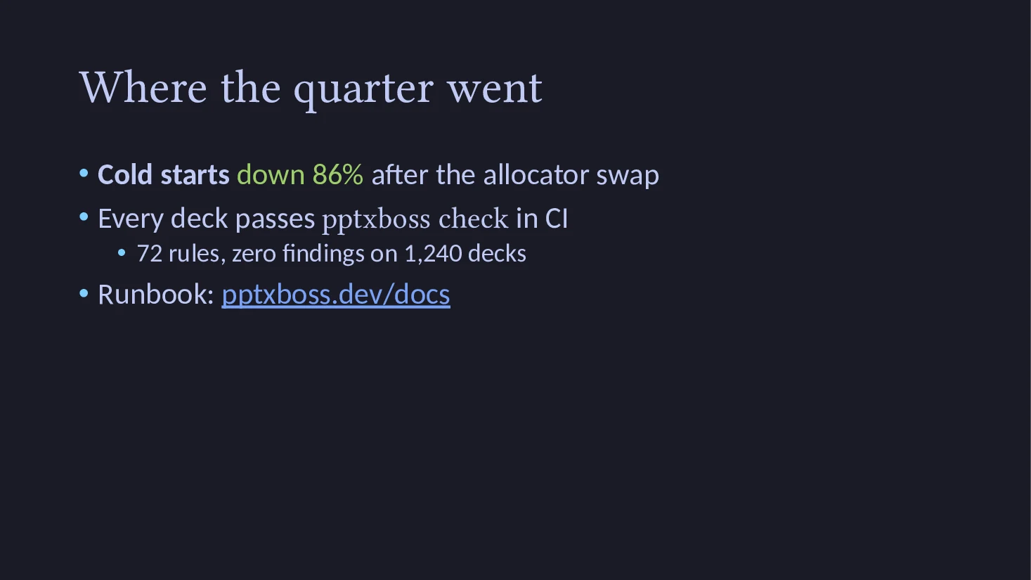 Slide 2 of the platform review deck